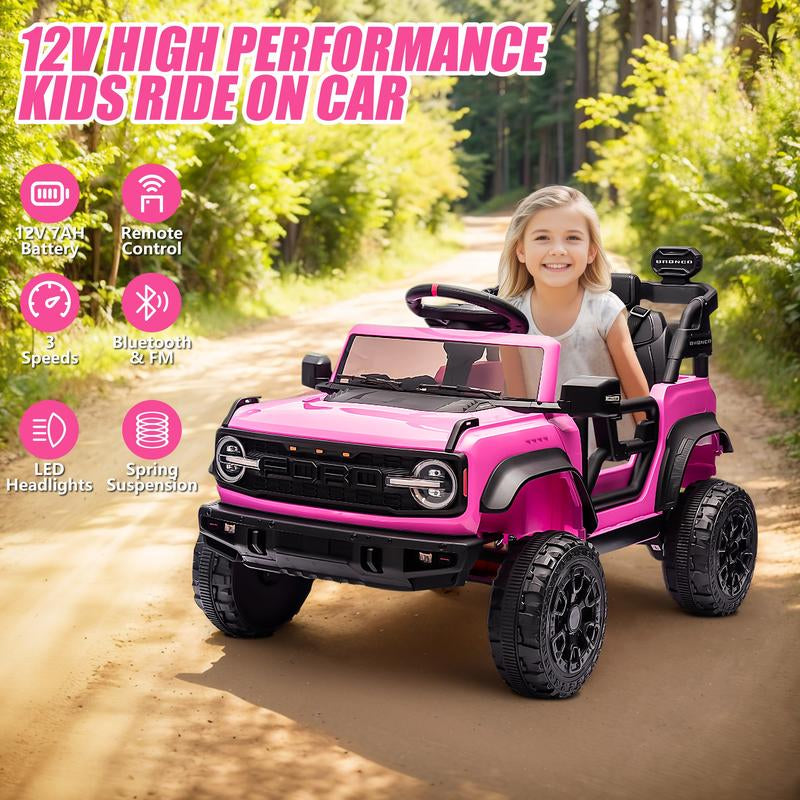 Segmart 12V Licensed Ford Bronco Raptor Ride on Car for Kids, Electric Truck with Remote Control, LED Lights & Music, Outdoor Kids Gift