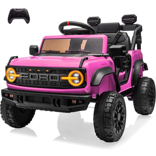 Segmart 12V Licensed Ford Bronco Raptor Ride on Car for Kids, Electric Truck with Remote Control, LED Lights & Music, Outdoor Kids Gift