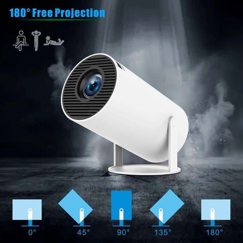 [US Warehouse]Game Projector with 2 Retro Game Consoles, 2 in 1 Projector, Dual Game Sticks, Mini Projector with Bluetooth and WIFI, 4K Multi-Function HD Portable Outdoor Movie Proyector, Compatible with Iphone/Pc/Laptop,