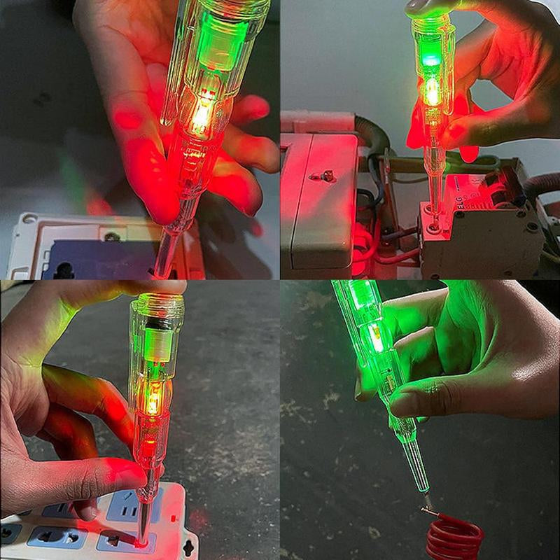 24-250V Portable Electrician Circuit Tester Pen, Responsive Electrical Tester Pen, Non Contact Voltage Tester Pen with LED Indicator Light Waterproof Electricity Measurement Pen (1PCS)