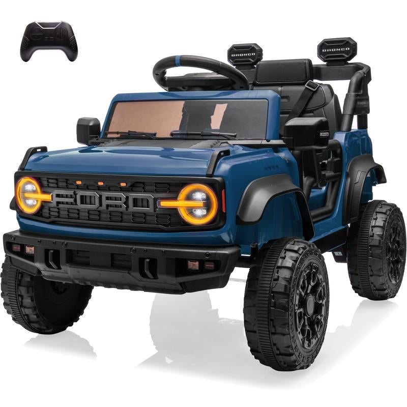 Segmart 12V Licensed Ford Bronco Raptor Ride on Car for Kids, Electric Truck with Remote Control, LED Lights & Music, Outdoor Kids Gift