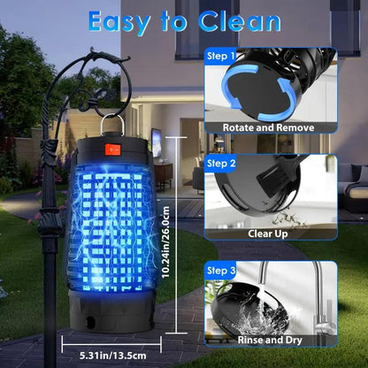 Bug Zapper, 4200V High Powered Mosquito Zappers Killer, Portable Electric Fly Zapper for Outdoor & Indoor, Fly Traps with Hanging Hook, Flying Insects Catcher for Home, Garden, Backyard, Camping, Patio, Yard, Garage