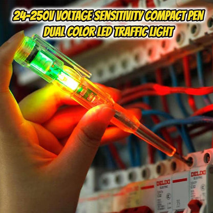 24-250V Portable Electrician Circuit Tester Pen, Responsive Electrical Tester Pen, Non Contact Voltage Tester Pen with LED Indicator Light Waterproof Electricity Measurement Pen (1PCS)