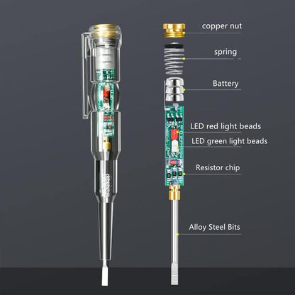24-250V Portable Electrician Circuit Tester Pen, Responsive Electrical Tester Pen, Non Contact Voltage Tester Pen with LED Indicator Light Waterproof Electricity Measurement Pen (1PCS)