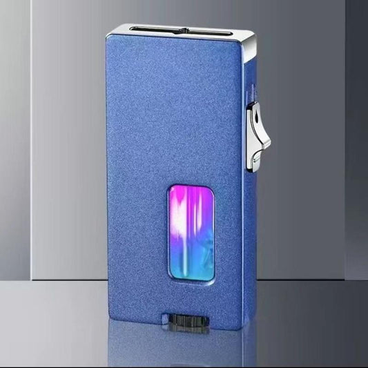 Graceful Black Windproof Lighter Withextra Widesoft Flame-Smart Shake Lgnition,Rechargeablezinc Alloy Electronic Lighter,Transparent Windowfor Candles and Aromatherapy-Ideal Outdoorcamping Gift for Men