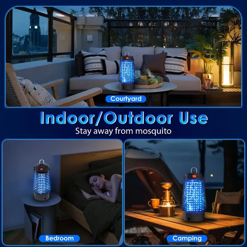 Bug Zapper, 4200V High Powered Mosquito Zappers Killer, Portable Electric Fly Zapper for Outdoor & Indoor, Fly Traps with Hanging Hook, Flying Insects Catcher for Home, Garden, Backyard, Camping, Patio, Yard, Garage