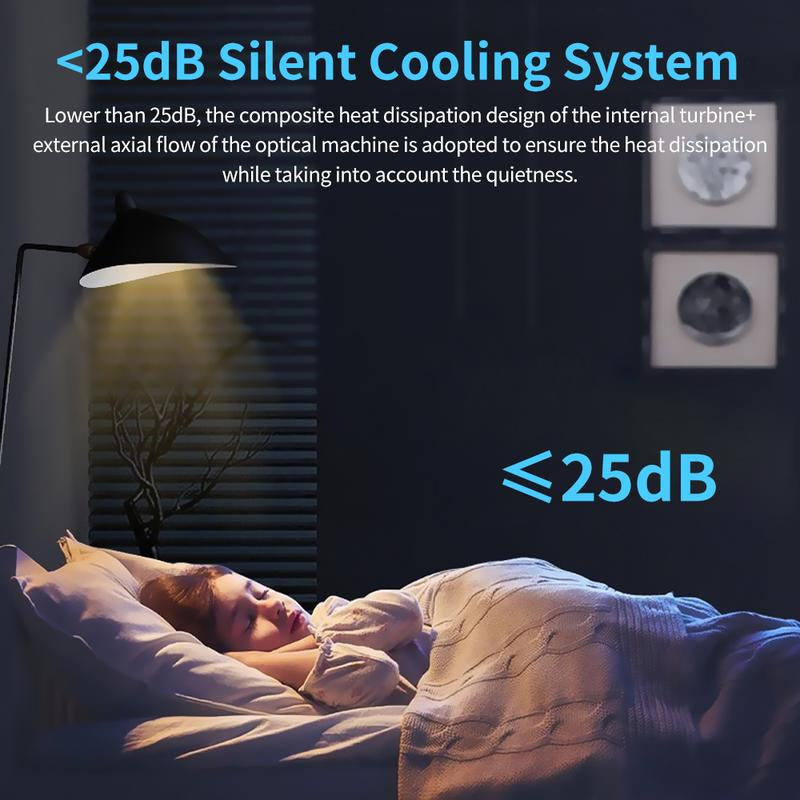[US Warehouse]Game Projector with 2 Retro Game Consoles, 2 in 1 Projector, Dual Game Sticks, Mini Projector with Bluetooth and WIFI, 4K Multi-Function HD Portable Outdoor Movie Proyector, Compatible with Iphone/Pc/Laptop,