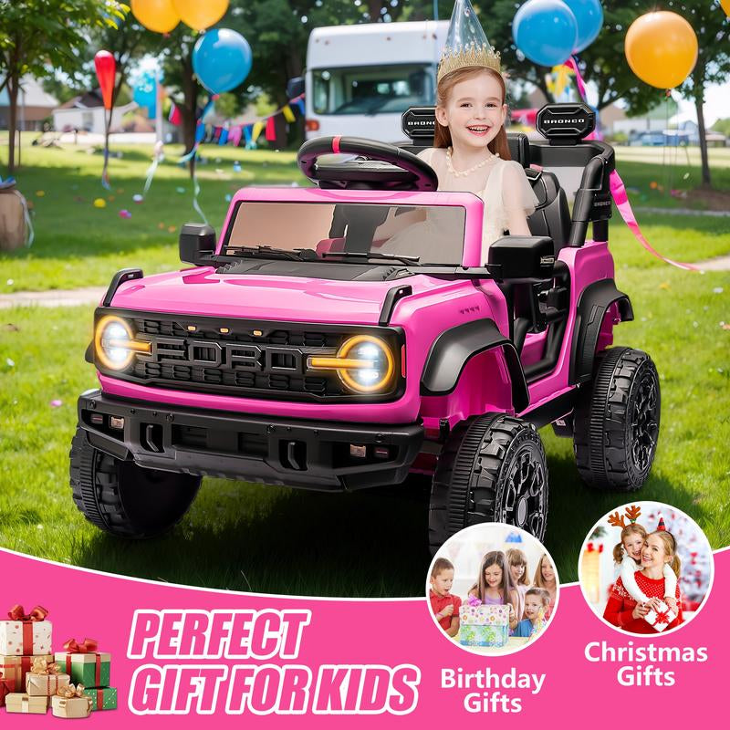 Segmart 12V Licensed Ford Bronco Raptor Ride on Car for Kids, Electric Truck with Remote Control, LED Lights & Music, Outdoor Kids Gift
