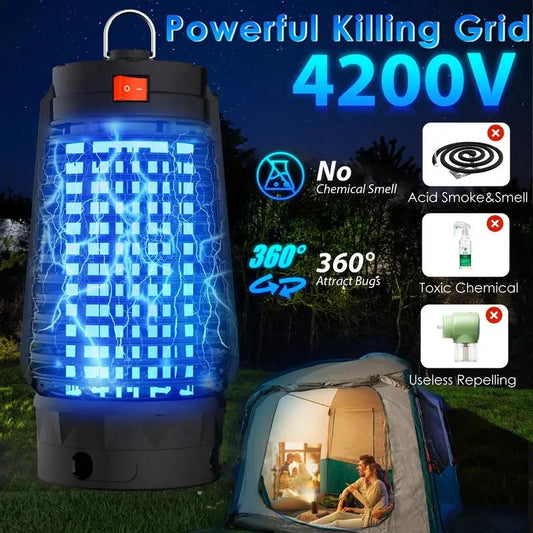 Bug Zapper, 4200V High Powered Mosquito Zappers Killer, Portable Electric Fly Zapper for Outdoor & Indoor, Fly Traps with Hanging Hook, Flying Insects Catcher for Home, Garden, Backyard, Camping, Patio, Yard, Garage