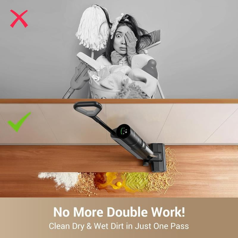 DREAME G10 Vacuum Mop, Wet Dry Vacuum Cleaner, Cordless Vacuum Mop All in One with Auto Self-Cleaning, up to 30 Mins Runtime, Cordless Floor Cleaner Machine for Hard Floors, Edge Cleaning Wet Dry Vacuum
